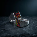 Anillo Fuego - Plata 925 y Piedra Natural de Ópalo Fuego