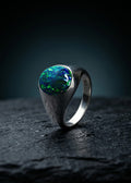 Anillo del Bosque - Plata 925 y Piedra Natural Ópalo Esmeralda