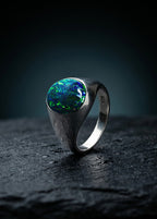 Anillo del Bosque - Plata 925 y Piedra Natural Ópalo Esmeralda