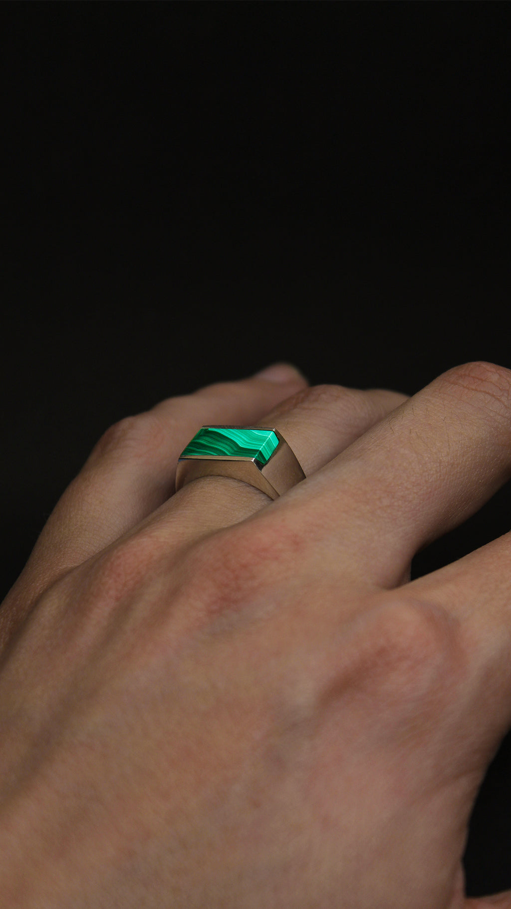 Anillo transformación - Plata 925 Piedra de Malaquita