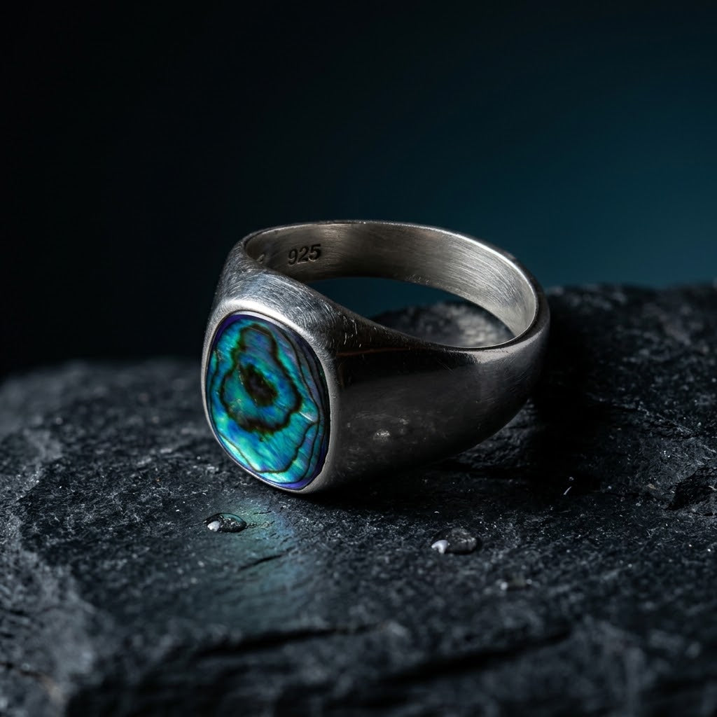 Anillo del Mar - Plata 925 y Concha Natural de Abulón