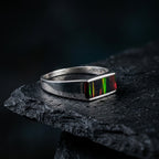 Anillo Trueno - Plata 925 y Piedra Natural Ópalo Fuego