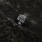 Anillo Calavera Florida - Plata 925