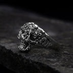 Anillo Calavera Florida - Plata 925