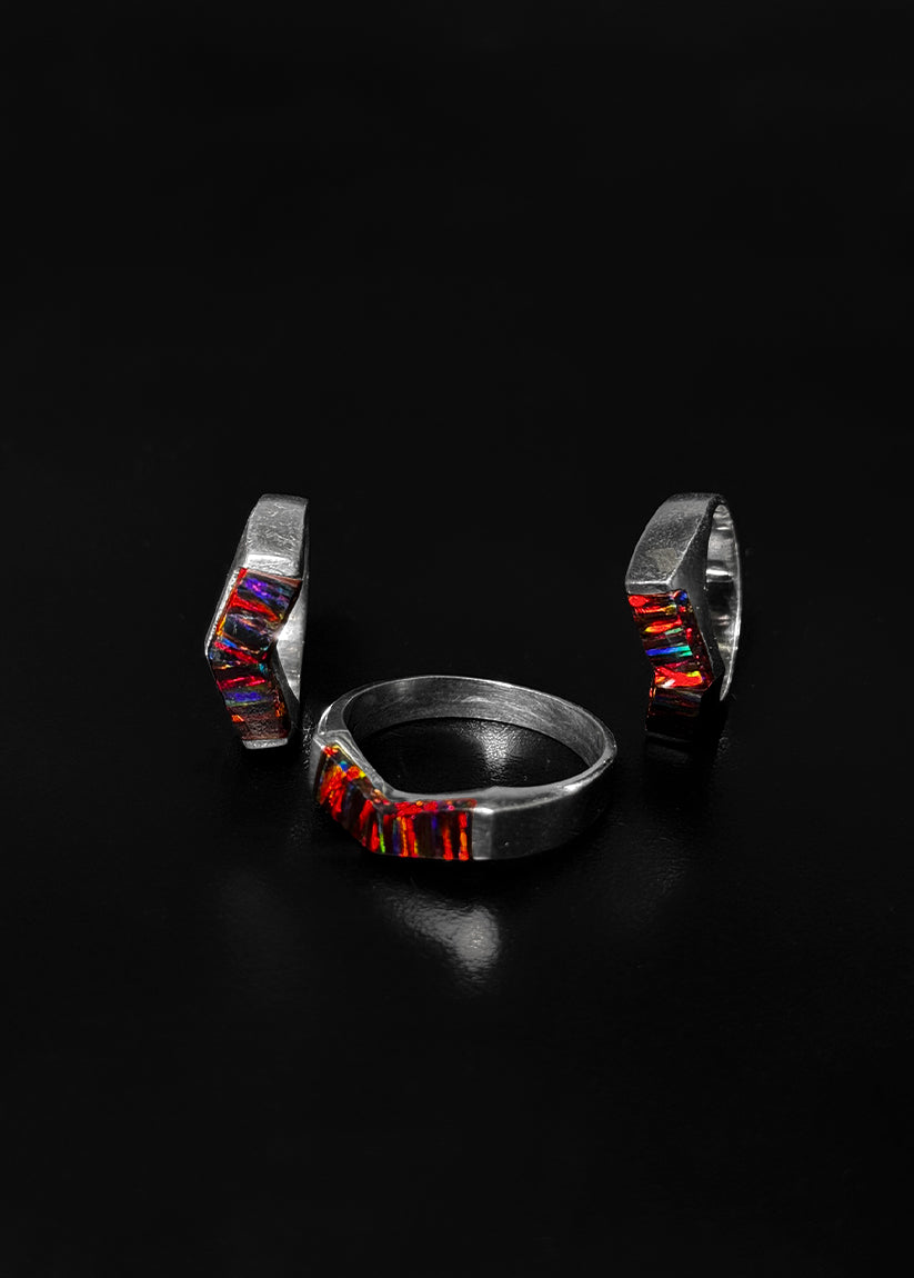 Anillo Fuego Interior – Ópalo Fuego y Plata 925