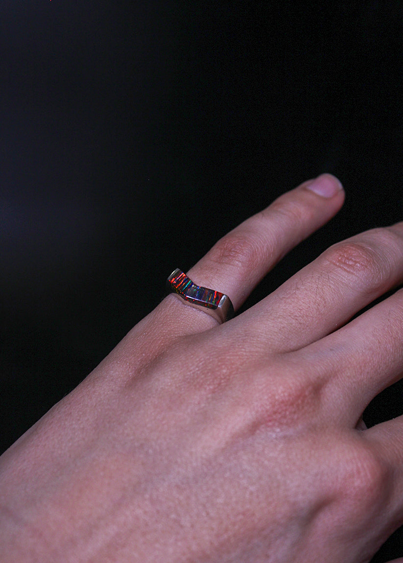 Anillo Fuego Interior – Ópalo Fuego y Plata 925