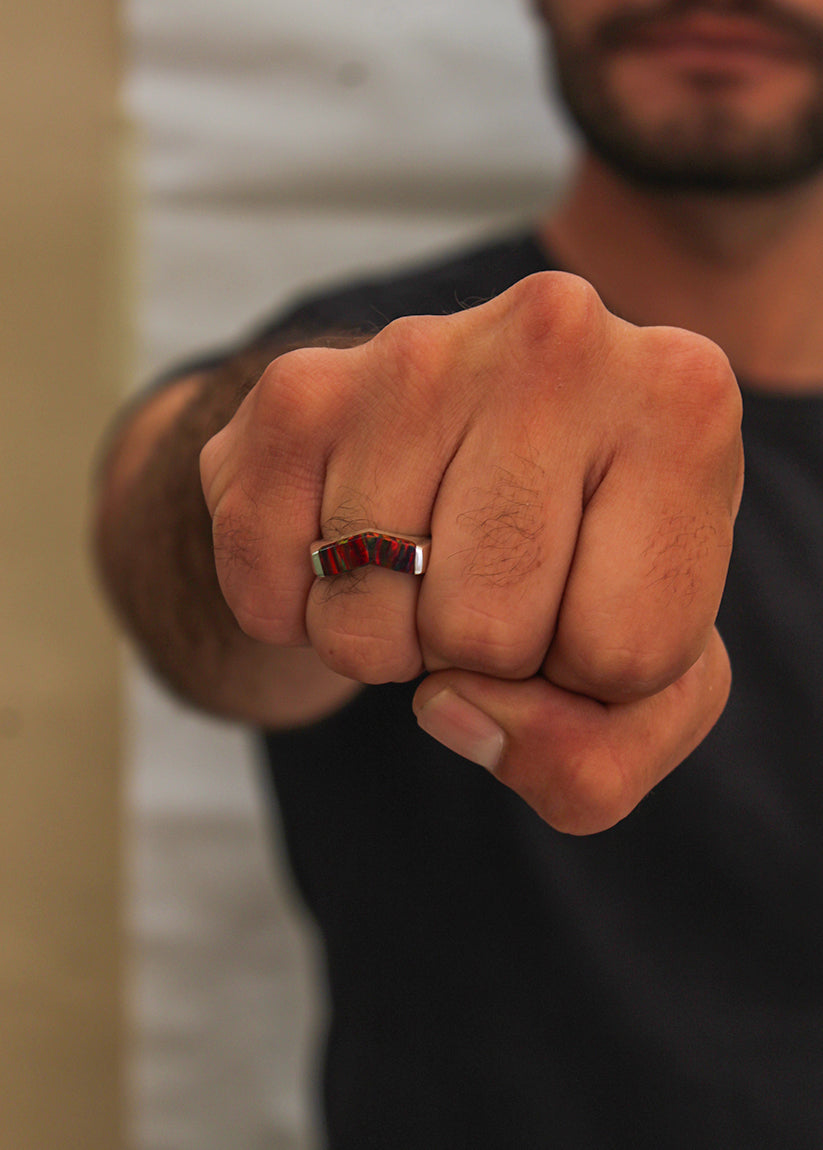 Anillo Fuego Interior – Ópalo Fuego y Plata 925