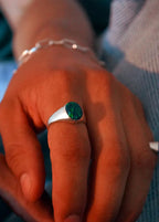 Anillo del Bosque - Plata 925 y Piedra Natural Ópalo Esmeralda