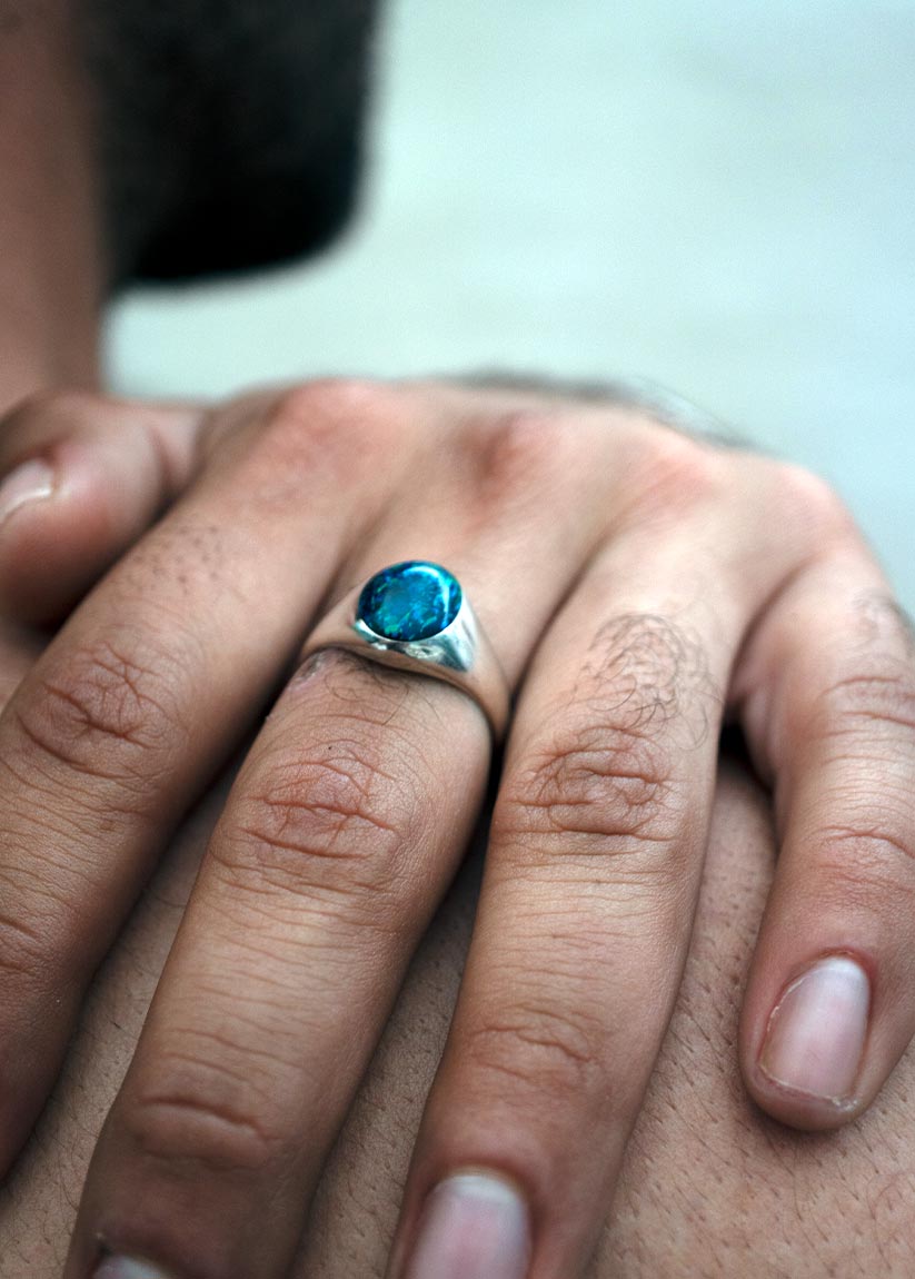 Anillo del Bosque - Plata 925 y Piedra Natural Ópalo Esmeralda