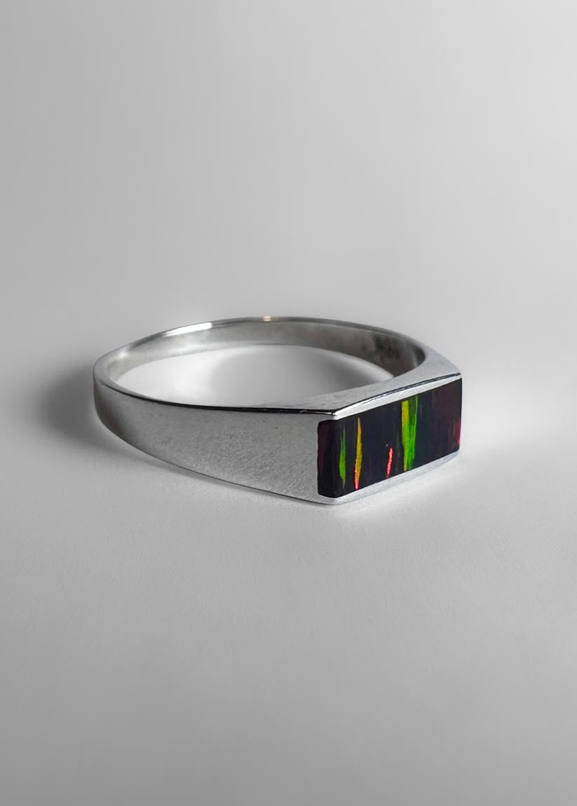 Anillo Trueno - Plata 925 y Piedra Natural Ópalo Fuego