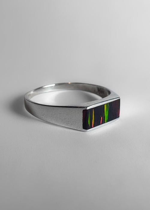Anillo Trueno - Plata 925 y Piedra Natural Ópalo Fuego