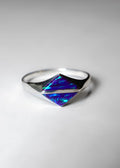 Anillo Ojo de Serpiente - Plata 925 y Piedra Natural Ópalo Morado