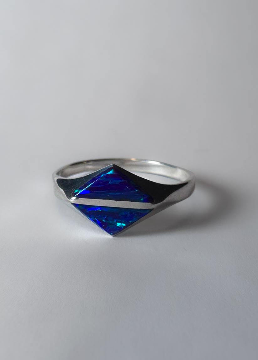Anillo Ojo de Serpiente - Plata 925 y Piedra Natural Ópalo Morado