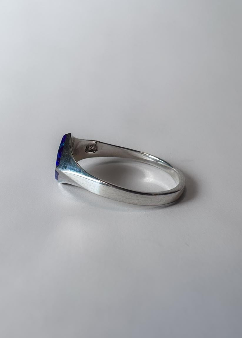Anillo Ojo de Serpiente - Plata 925 y Piedra Natural Ópalo Morado