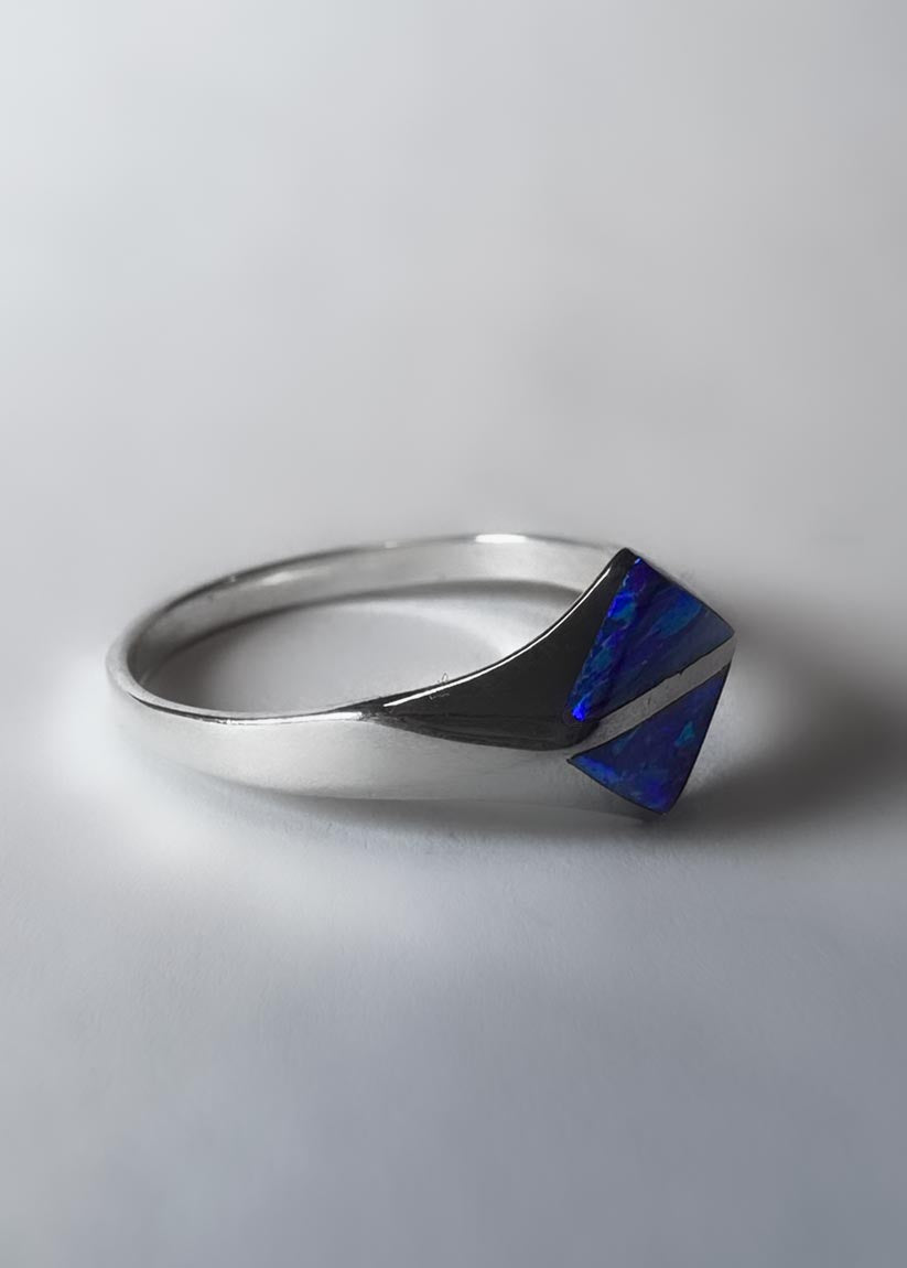 Anillo Ojo de Serpiente - Plata 925 y Piedra Natural Ópalo Morado