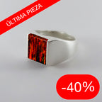 Anillo Fuego - Plata 925 y Piedra Natural de Ópalo Fuego
