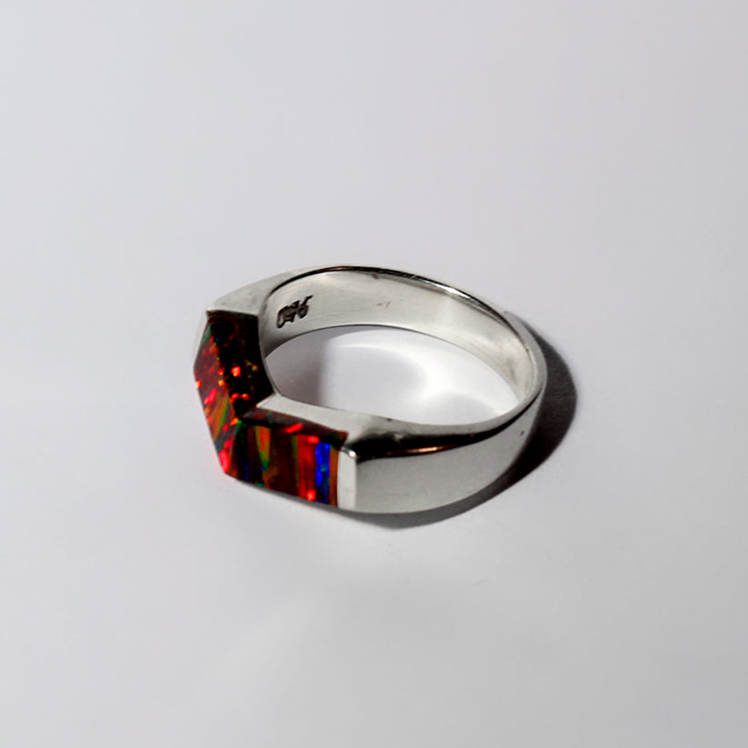 Anillo Fuego Interior – Ópalo Fuego y Plata 925