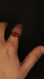 Anillo Fuego - Plata 925 y Piedra Natural de Ópalo Fuego